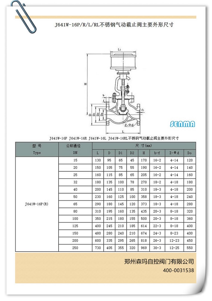 气动不锈钢截止阀J641W图片