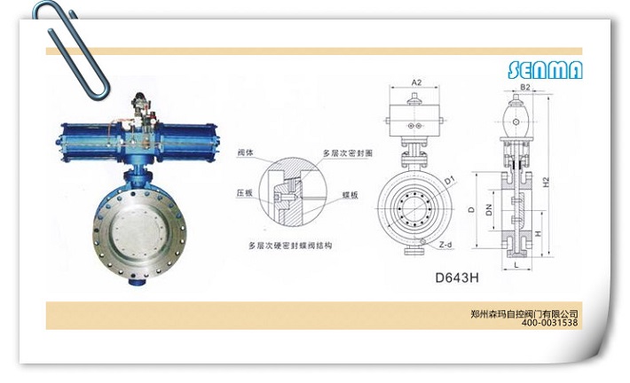 气动铸钢硬密封法兰蝶阀D643H图片